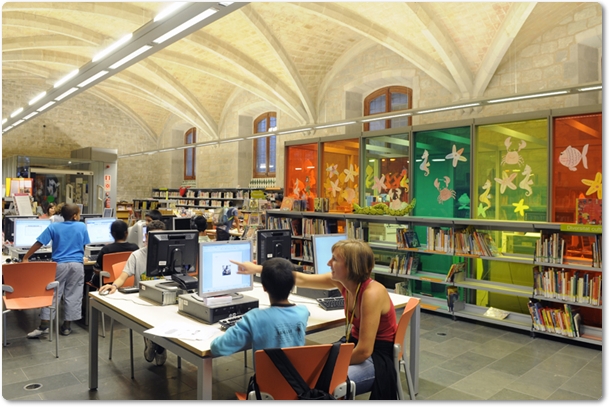 interior biblioteca sant pau de barcelona